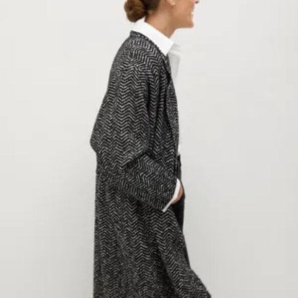 Mango Oversized Chevron Striped Trench Cardigan - Picture 3 of 8